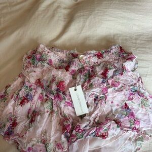 Love Shack Fancy Floral Ruffle Skirt